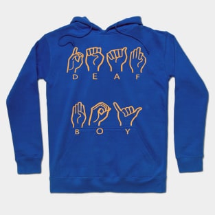 Deaf Boy in English and ASL Alphabeth Hoodie